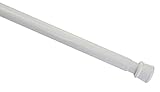 GARDINIA Spannstange, Metall-Stange, Ausziehbar, Gardinenstange ohne Bohren und Schrauben, Ø 23/26 mm, Länge 130-220 cm, Weiß