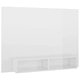 Wakects Schwebendes TV-Regal, viel Platz, hochglänzender weißer TV-Ständer, stilvolles offenes Fach für den Unterhaltungsbereich