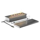 muenkel design Safety Burner 450 – manueller Brenner Einsatz – Bio-Ethanol Brennkammer mit 32 cm Flammenbreite – Edelstahl, gebürstet