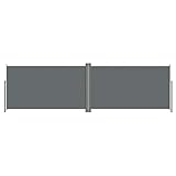 vidaXL Seitenmarkise Ausziehbar Sonnenschutz Sichtschutz Windschutz Seitenwandmarkise Seitenrollo Markise Balkon Garten Terrasse Anthrazit 180x600cm