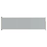 vidaXL Seitenmarkise Ausziehbar Sonnenschutz Sichtschutz Windschutz Seitenwandmarkise Seitenrollo Markise Balkon Garten Terrasse 180x600cm Grau