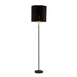 Lindby Stehlampe 'Nymar' (Modern) in Schwarz aus Textil u.a. für Wohnzimmer & Esszimmer (1 flammig, E27) - Stehleuchte, Floor Lamp, Standleuchte, Wohnzimmerlampe, Licht nach oben unten