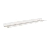 MILUKA Wandregal Weiß Metall | Regal Wand 70 cm Long | Wandboards Für Bilderrahmen Dekos, Buch, Für Schlafzimmer, Küche, Büro, Wohnzimmer | Regale für Wände Weiß