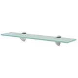 homiuse Wandregal Schwebendes Regal Glas 50x20 cm 8 mm Regal Wand KüChe Regale FüR WäNde HäNgeregal Wandboard Shelf Regal Badezimmer Bilderleiste Kleines Regal Transparent