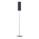 LYSNE.PL polski producent oświetlenia Stehlampe mit Lampenschirm, Nachtbeleuchtung, FLORENCJA, Gestell aus gebürstetem Stahl (Marineblau mit goldener Innenseite)