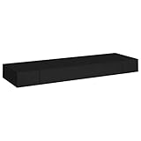 vidaXL Schweberegal mit Schublade Freischwebend Wandboard Wandregal Hängeregal Bücherregal Regalbrett CD DVD Regal Wandschrank Schwarz 80x25x8cm