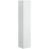 kleankin Badezimmerschrank, Hochschrank mit 5 Ebenen, Badschrank mit Kippschutz, Aufbewahrungsschrank für Badezimmer, Weiß, 30 x 28 x 152,5 cm