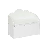 Orange85 Spielzeugkiste - Aufbewahrungsbox mit Sofa - Weiß - Holz - Lagerbank - Kinderbank - Wolke
