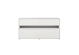 now! by hülsta 'Easy Lowboard, Sideboard in Lack-reinweiß mit 2 Schubladen und offenem Fach in Lack-reinweiß, 64cm H x 128cm B x 44,8cm T, Füße 1,5cm hoch.