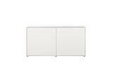 now! by hülsta 'Easy Lowboard, Kommode, Sideboard in Lack-reinweiß mit 2 Türen, 64cm H x 128cm B x 44,8cm T, Füße sind 1,5cm hoch. Bodenstehend oder als Wandhänger