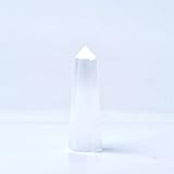 LEMMAN 1 Stück natürliche Selenkristallstäbe, weißer Gips, Mineralkristall, Energiesäule, Steinsammlung, Heimdekoration, geeignet for Möbeldekoration QINTINYIN