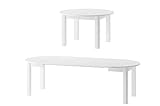 MPS Möbel praktisch Tisch INDUS 105x76x105 cm cm Esstisch mit ausziehbarer Tischplatte auf 240 cm ausziehbar Küchentisch Esszimmertisch Ausziehtisch (Weiß Matt)