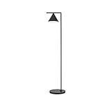 SUNESA Stehlampe Verstellbare Kupfer-Stehlampe mit vertikaler kegelförmiger Wohnzimmer-Schlafzimmer-Arbeitszimmer-Leselampe Schwarz-Gold-Stehlampe (ohne Lichtquelle) Stehleuchte (Color : Schwarz)