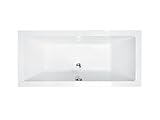Besco Badewanne Rechteck 155x70 165x75 170x75 175x80 Eckbadewanne 180x80 190x90 Komplettset auch mit Acrylschürze Fußen Handtuch Ablaufgarnitur (170x75 cm), Alpine Weiss