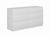 VMG Kommode Weiß mit Schubladen 6 - Kleine Kommode Schlafzimmer - Sideboard Weiss - Komodenschrank weiß aus Holz, 130 x 71 cm