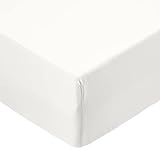 Amazon Basics Einzelbettlaken mit Gummizug, aus Mikrofaser - Einzelbett-Größe (90 x 190 x 30 cm), leicht, weich und knitterfrei, weiß (Bright White)