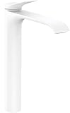 hansgrohe Waschtischarmatur Vivenis, Wasserhahn Bad mit Auslauf Höhe 250 mm, mit Zugstange, Badarmatur wassersparend, Mattweiß