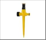 FENGCHUANG 2 Stück Gartensprenger, 360 Grad Drehbares Gartenbewässerung, Regner Rotating Einfügung Sprinkler, Dritter Gang Rasensprenger für Rasensprenger Große Flächen, Gartenbrause (Gelb)