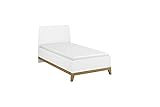 Rauch Möbel Carlsson Bett Einzelbett Futonbett in weiß, Absetzungen/Füße Eiche massiv, Liegefläche 90x200 cm, Gesamtmaße BxHxT 99x97x207 cm