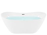 Freistehende Luxus Whirlpool Badewanne Orlando mit 8 Massage Düsen LED Beleuchtung Wanne feistehend Hot Tub Spa indoor/innen für 2 Personen (181x85 cm, ohne Armatur)