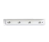 Kleiderhaken Wandhaken Wandgarderobe Hakenleiste Aus Holz, Kleiderhakenschiene Aus Metall Für Mantel, Hut, Handtuch, Geldbörse, Roben, Mudroom, Badezimmereingang Garderobenhaken Wand ( Color : White ,