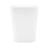 Mülleimer für Badezimmer, Küche, Mülleimer, quadratischer Mülleimer für Badezimmer, Müllkorb, Kunststoff-Mülleimer, Zuhause, Büro, Kleinigkeiten, Fassbox (Farbe: Weiß)