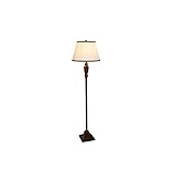 Stehleuchte, industrielle Stehlampe mit Stoffschirm, Bauernhaus-Innenmastleuchte, Vintage-rustikale Stehleuchte für Wohnzimmer, Schlafzimmer, Büro (Glühbirne nicht im Lieferumfang enthalten)