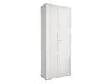 Mirjan24 Kleiderschrank Makano Ryfel X, Drehtürenschrank mit ausziehbare Kleiderstangen und Einlegeböden, Garderobenschrank, Elegantes Schlafzimmer (Weiß, 2-türig)