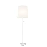 Lucande Stoff Stehlampe höhenverstellbar, Stehleuchte Textil Lampenschirm weiß, Standleuchte, Leselampe Stehlampe, 1x E27 max. 60W, ohne Leuchtmittel