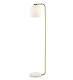 VALCLA Stehleuchte Nordic Metall Stehlampe Streifen Glas Lampenschirm Marmorsockel Stehleuchte Stehlampe Für Wohnzimmer Schlafzimmer Leselampe für Büro Schlafzimmer