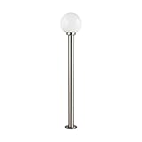 Lindby Edelstahl Wegelampe, Pollerleuchte, Außenleuchte 110 cm, spritzwassergeschützt IP44, 1x E27 max. 60W, ohne Leuchtmittel, Gartenlampe