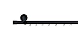 Tilldekor Innenlauf Gardinenstange HIGH-LINE ANDRAX, 1-Lauf, schwarz-glanz, Ø 20 mm, 160 cm, inkl. Trägern und Gleitern