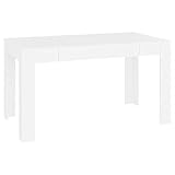vidaXL Esstisch mit simplen Linien Küchentisch Esszimmertisch Speisetisch Tisch Esszimmer Küche Esszimmermöbel Weiß 140x74,5x76cm Holzwerkstoff
