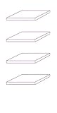 K-Möbel Glaseinlegeboden 4er-Set Glasboden für 2 TRG. Standvitrine für C1084 / C1019