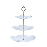 IRYZE Obst Etagere Obstschale Obstkorb 3 (ters obstkorb Keramik Obst schüssel früchte Platten Kuchen Snack Train Metall Kuchen Stehen Dessert pflanzableiter Obstkörbe Obstschalen (Color : White)