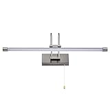 OHWODA Chrom-Badezimmerspiegelleuchte mit Schalter, Vintage-Innenwandleuchte, LED-Bilderlampen, IP44, Badezimmerschrankleuchte, drehbarer Bogenarm, Schminktisch-Beleuchtung, 36 cm/Everything is fine