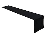 Lemos Home Hochwertiger Tischläufer Tischwäsche aus 100% Baumwolle Kollektion Konzept, Farbe & Größe wählbar (Tischläufer - 40x200cm, Schwarz)