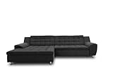 DOMO Collection Merida Ecksofa, Sofa in L-Form, Eckcouch, Polstergarnitur in dunkelgrau