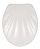 WENKO WC-Sitz Muschel, hygienischer Toilettensitz mit Absenkautomatik, WC-Deckel mit Fix-Clip Hygiene-Befestigung, aus antibakteriellem Duroplast, Weiß