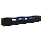 vidaXL TV Schrank mit LED-Leuchten Lowboard Sideboard Fernsehschrank Fernsehtisch TV Möbel Tisch Board HiFi-Schrank Schwarz 260x35x40cm