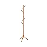 Standing Coat Rack Wooden Floor Coat Rack Free Standing Hall Coat Tree With 8 Hooks Tripod Base For Entryway Hallway Office Solid Wood Coat Stand Coat Tree Rack