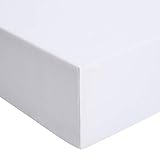 Amazon Basics Spannbetttuch, Jersey, Super King, weiß, 180 x 200 cm