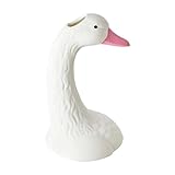 LOVIVER Schwanenhalsvase, Blumenvase, Blumenbehälter, Knospenvase, dekorative Keramikvase für Tafelaufsätze, Hochzeitsgeschenk, Kamin, Esszimmer, Schlafzimmer