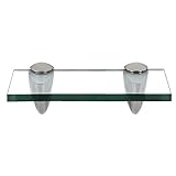 EINFEBEN Glasregal Wandregal Klarglas, Glasregal mit 8mm ESG Sicherheitsglas und Halterung, perfekt geeignet als Duschregal/Badablage/Glasablage für Bad, Küchen,Balkon, Verschiedene Größen (20x10 cm)