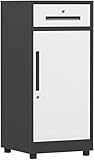 JECT Büro-Aktenschrank mit Schloss, 1 Schublade und 1 Tür, Aktenschrank for das Heimbüro (Color : Black)