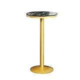 Runder Marmor-Bartisch mit goldenen Beinen, Bar-Eingangs-Cocktailtisch, Stabiler Metallrahmen, geeignet für Familie, Küche, Café, Höhe 75 cm, 95 cm, 105 cm