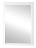 Spiegel Wandspiegel Flurspiegel | B 48 x H 68 cm | Rahmen Weiß Hochglanz