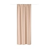 JEMIDI 2X Vorhang Blickdicht 140x250cm - 2er Set Gardine mit Kräuselband Universalband - 100% Polyester Schal lang für Wohnzimmer Schlafzimmer - beige