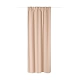 JEMIDI 2X Vorhang Blickdicht 140x250cm - 2er Set Gardine mit Kräuselband Universalband - 100% Polyester Schal lang für Wohnzimmer Schlafzimmer - beige