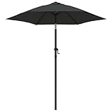 TECHPO Sonnenschirm Anthrazit 200x211 cm Aluminium, mit Farbe: anthrazit und dunkelgrau